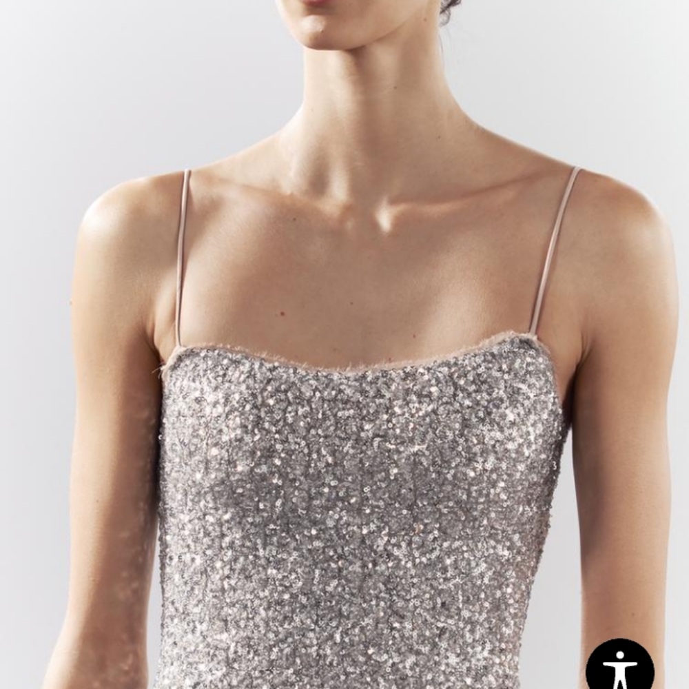 ZARA WOMAN COLLECTION Midi Dress Round Neckline Thin Straps $109 NWT - Picture 8 of 13